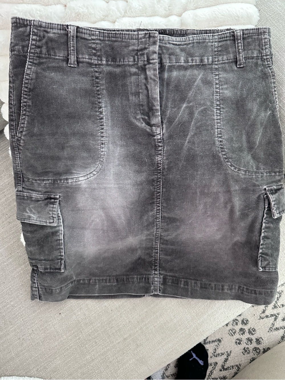 J. Jill Washed Charcoal Cargo Mini Skirt